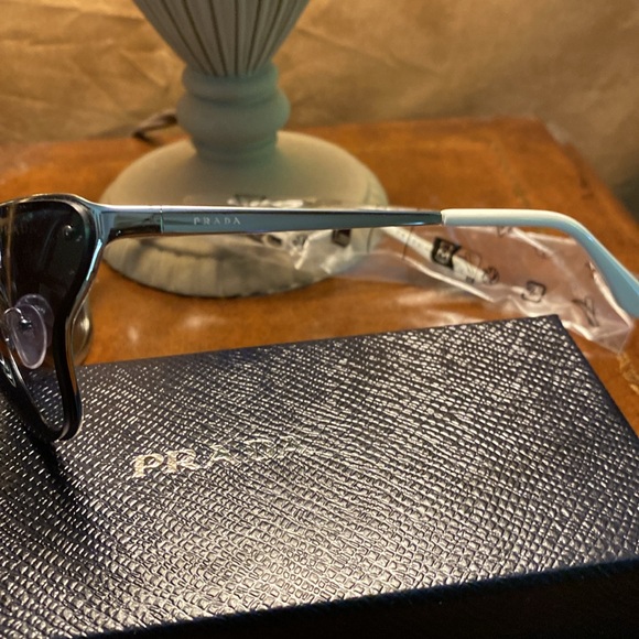 Prada Sunglasses - Silver/Blue to Light Grey Gradient Butterfly (New) - Picture 4 of 11